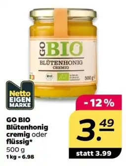 NETTO GO BIO Blütenhonig cremig oder flüssig Angebot