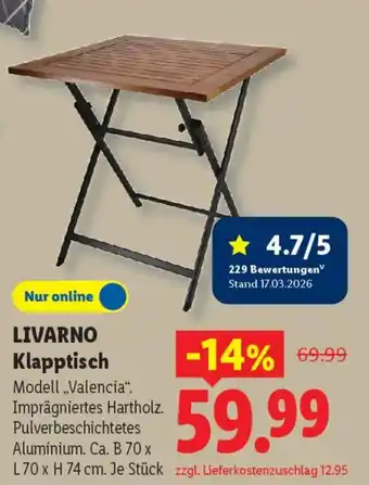 LIVARNO Klapptisch