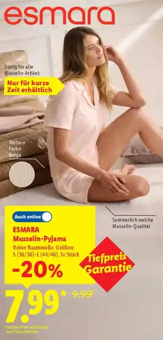 Lidl ESMARA Musselin-Pyjama Angebot