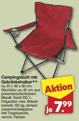 Famila Nord West Campingstuhl mit Getränkehalter Angebot