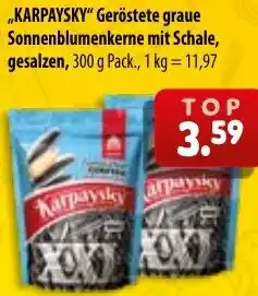 Mix Markt KARPAYSKY Geröstete graue Sonnenblumenkerne mit Schale Angebot