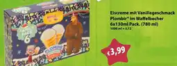Mix Markt Eiscreme mit Vanillegeschmack Plombir" im Waffelbecher Angebot