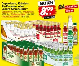 Repo Markt Doppelkorn, Kräuter-, Pfefferminz- oder ,,Saure Kirschelikör" Angebot