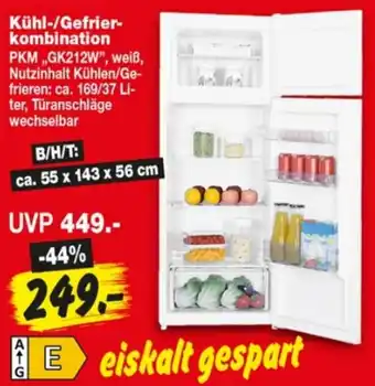 Repo Markt Kühl-/Gefrierkombination PKM ,,GK212W" Angebot