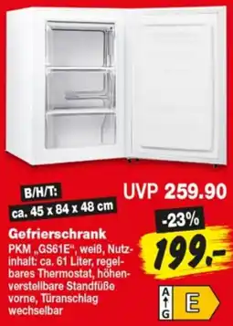Repo Markt Gefrierschrank PKM ,,GS61E" Angebot
