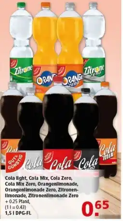 Multi Markt Cola light, Cola Mix, Cola Zero, Cola Mix Zero, Orangenlimonade, Orangenlimonade Zero, Zitronen- limonade, Zitronenlimonade Z Angebot
