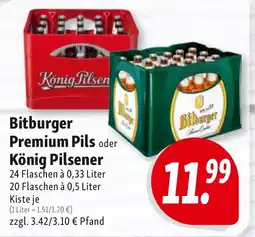 Nah & Frisch Bitburger Premium Pils oder König Pilsener Angebot