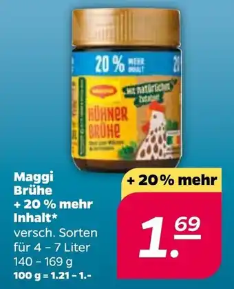 NETTO Maggi Brühe + 20% mehr Inhalt 140-169g Angebot