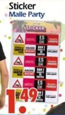 Wreesmann Sticker Malle Party Angebot