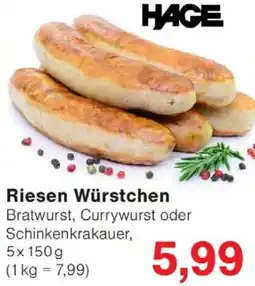 Wiglo Wunderland HAGE Riesen Würstchen Angebot