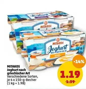 PENNY Mitakos Joghurt Nach Griechischer Art 4x150g Becher Angebot