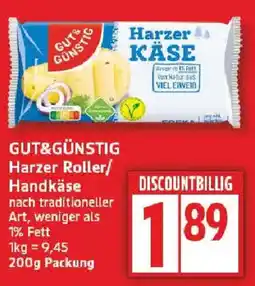 Edeka GUT&GÜNSTIG Harzer Roller/ Handkäse Angebot