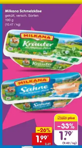 Netto Marken-Discount Milkana Schmelzkäse Angebot