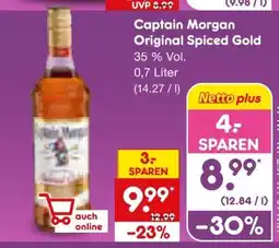 Netto Marken-Discount Captain Morgan Original Spiced Gold Rum Angebot