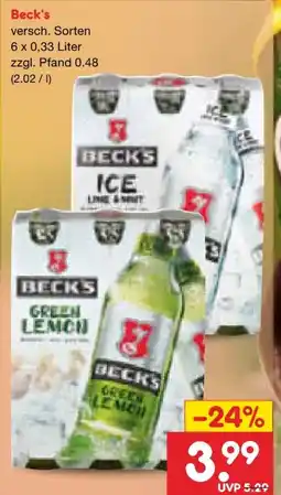 Netto Marken-Discount Beck's Bier Angebot