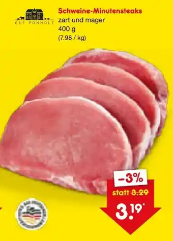 Netto Marken-Discount Gut Ponholz Schweine-Minutensteaks Angebot