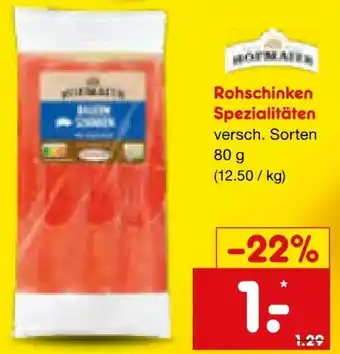 Netto Marken-Discount Hofmaier Rohschinken Angebot
