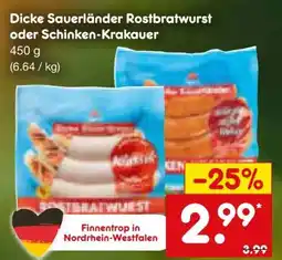 Netto Marken-Discount Metten Dicke Sauerländer Rostbratwurst Angebot