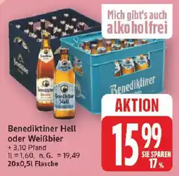 Edeka Benediktiner Hell oder Weißbier Angebot