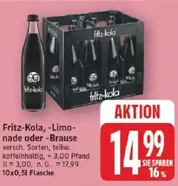 Edeka Fritz-Kola, -Limonade oder -Brause Angebot