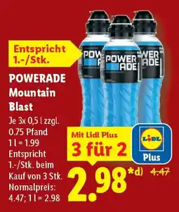 Lidl Powerade mountain blast Angebot