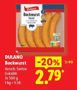 Lidl Dulano Bockwurst Angebot