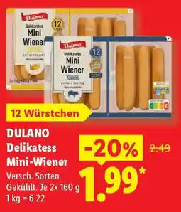 Lidl Dulano Delikatess Mini-Wiener Angebot