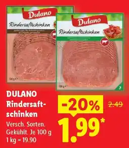 Lidl DULANO Rindersaftschinken Angebot