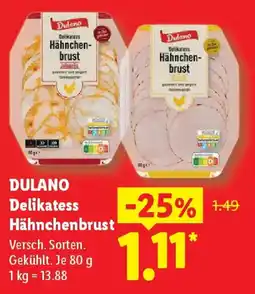 Lidl DULANO Delikatess Hähnchenbrust Angebot