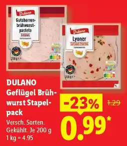 Lidl DULANO Gutsherren- brühwurst Stapelpack Angebot