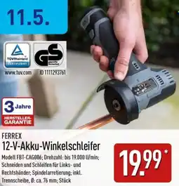 Aldi Nord FERREX 12-V-Akku-Winkelschleifer Angebot