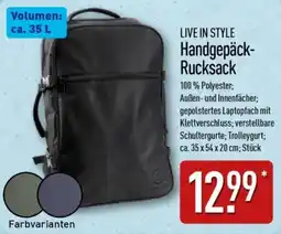 Aldi Nord LIVE IN STYLE Handgepäck Rucksack Angebot