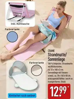 Aldi Nord CRANE Strandmatte/ Sonnenliege Angebot