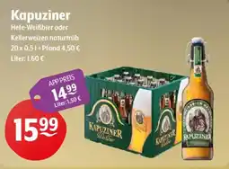 Getränke Hoffmann Kapuziner Hefe-Weißbier oder Kellerweizen naturtrüb Angebot