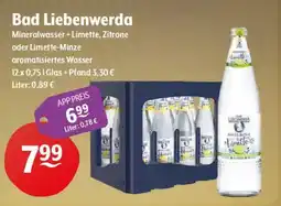 Getränke Hoffmann Bad Liebenwerda Mineralwasser + Limette, Zitrone oder Limette-Minze aromatisiertes Wasser Angebot