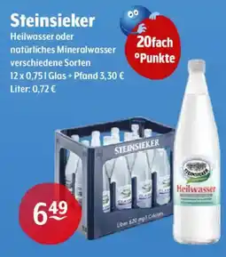 Getränke Hoffmann Steinsieker Heilwasser oder natürliches Mineralwasser Angebot