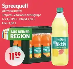 Getränke Hoffmann Spreequell Aktiv zuckerfrei Tropical, Vital oder Zitrusgrape Angebot