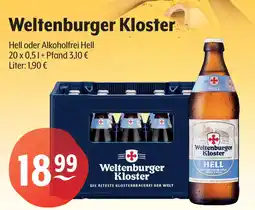 Getränke Hoffmann Weltenburger Kloster Hell oder Alkoholfrei Hell Angebot