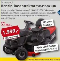 Sonderpreis Baumarkt Scheppach Benzin-Rasentraktor TMR452-98H-RD Angebot