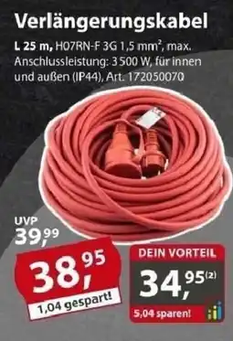 Sonderpreis Baumarkt Verlängerungskabel Angebot