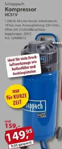 Sonderpreis Baumarkt Scheppach Kompressor HC51V Angebot
