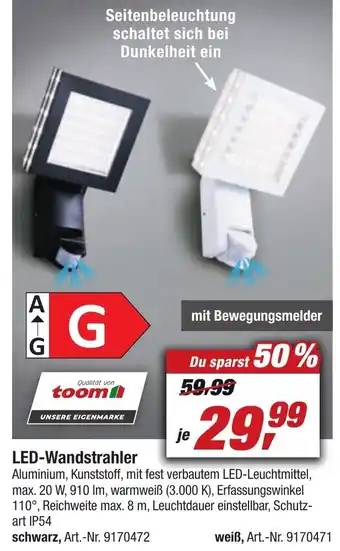 toom Baumarkt LED Wandstrahler Angebot