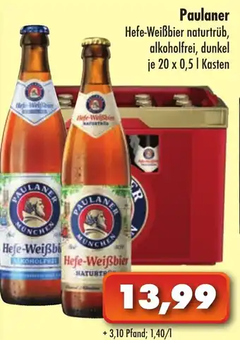 Lösch Depot Paulaner Hefe Weißbier Naturtrüb, Alkoholfrei 20 x 0,5 L Angebot