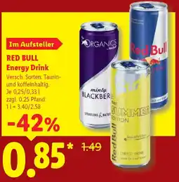 Lidl RED BULL Energy Drink Angebot