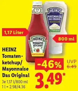 Lidl HEINZ Tomatenketchup/ Mayonnaise Das Original Angebot