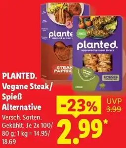 Lidl PLANTED. Vegane Steak/ Spieß Alternative Angebot
