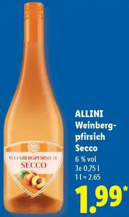 Lidl ALLINI Weinbergpfirsich Secco Angebot