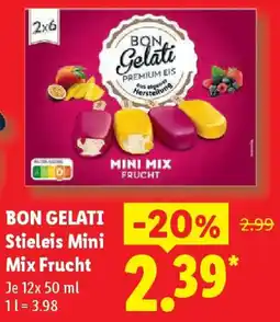 Lidl BON GELATI Stieleis Mini Mix Frucht Angebot