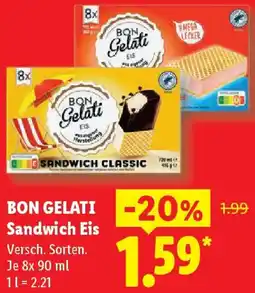 Lidl BON GELATI Sandwich Eis Angebot