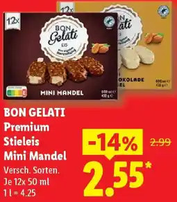 Lidl BON GELATI Premium Stieleis Mini Mandel Angebot